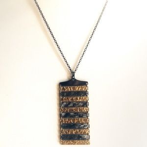 Italian sterling & gold ladder pendant w/22" chain